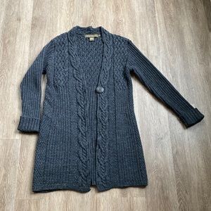 Vintage Ireland 100% merino wool cable cardigan